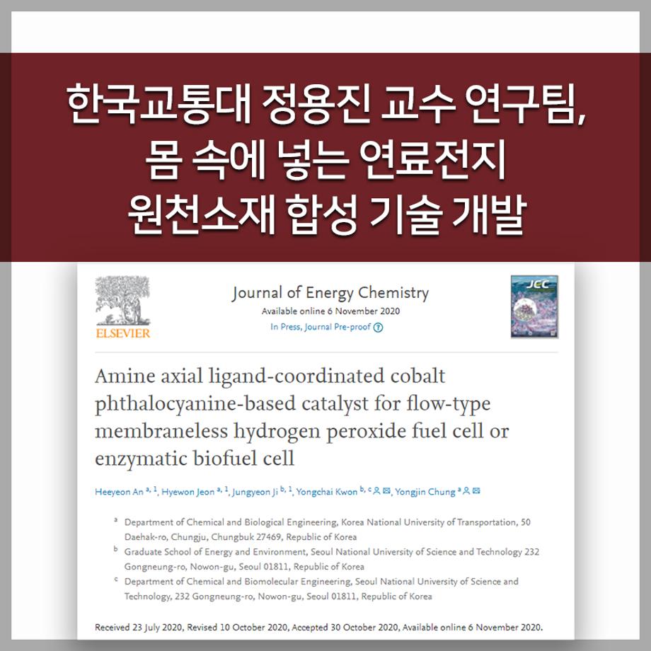 한국교통대 정용진 교수 연구팀, 몸 속에 넣는 연료전지 원천소재 합성 기술 개발