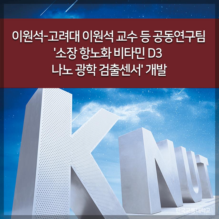 교통대 이원석 교수·고려대 세종캠퍼스 박진성 교수 공동연구팀‘소장 융털 모사 기술을 응용한 항노화 비타민 D3 나노 광학 검출센서’개발