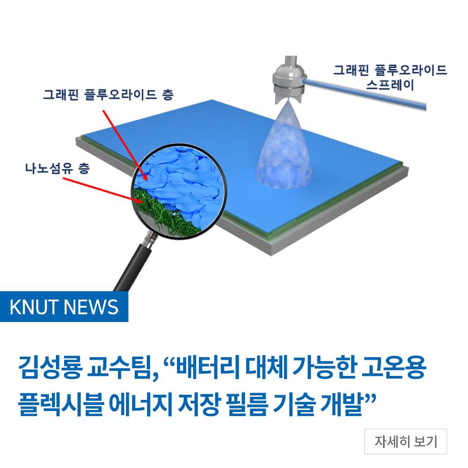 김성룡 교수팀, “배터리 대체 가능한 고온용 플렉시블 에너지 저장 필름 기술 개발”
