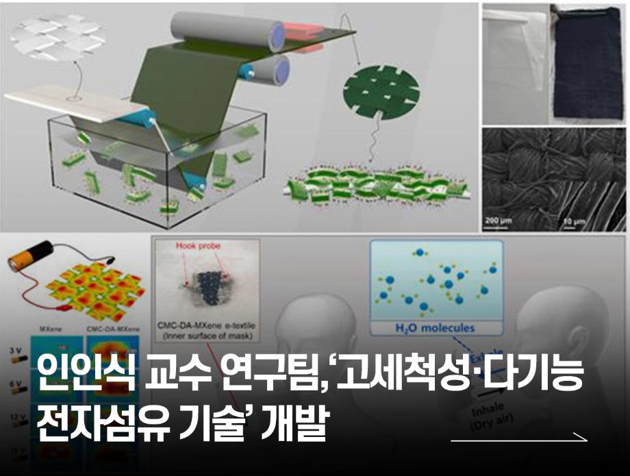 국립한국교통대학교 나노화학소재공학과 인인식 교수 연구팀,‘고세척성·다기능 전자섬유 기술’ 개발