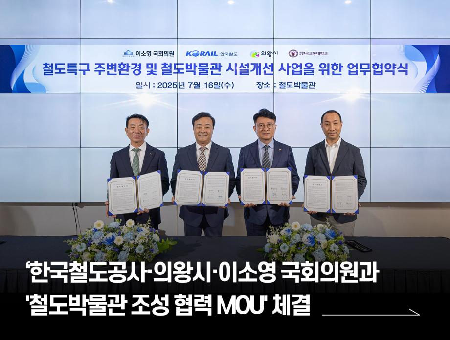 국립한국교통대학교, 한국철도공사·의왕시·이소영 국회의원과 ‘철도박물관 조성 협력 MOU’ 체결