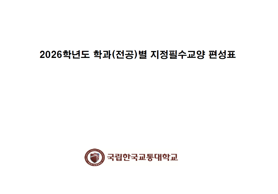 학과(전공)별 지정필수교양 교과목 현황
